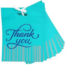 Non Woven Carry Bags with “Thank You” Print – Reusable, Foldable Gift Bag for Return Gifts - Medium Size (10x13.5Inches) - Ivory Green Colour-Pack of 25 (Not Suitable for Heavy & Bulk Items)-image-10