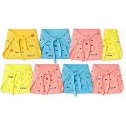 NONIU Reusable Baby Cotton Nappies Langot for Newborns | Washable & Adjustable | 0-6 Months | Pack of 10 | Multicolor | Soft Cloth Diaper for Infant Boys & Girls-picture-15