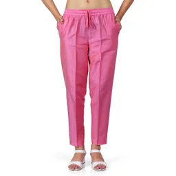 noori Women Regular Fit Pink Polyester Trousers-picture-14