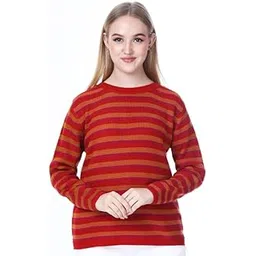 noquo Women's Multicolor Striped Full Sleeve Winter Sweater – Stylish Pullover -Soft Knitwear with Round Neck – Trendy & Warm -Ideal for Winter Outfits-picture-24