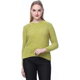 noquo Women's Textured Knit Sweater – Soft Full Sleeve Winter Pullover with Round Neck & Ribbed Edges – Comfortable Fit for Casual Outings & Everyday Wear-picture-15