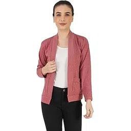 Amazon Brand - Nora Nico Women's Cotton Full Sleeves Front Open Casual Shrugs with Pockets-picture-43