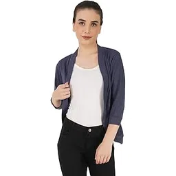 Amazon Brand - Nora Nico Women's Cotton Shrug with 3/4th Sleeves-picture-48
