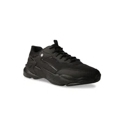 North Star Men Black Woven Design PU Sneakers-picture-15