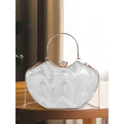 NORVE Women Textured Silver Clutches-picture-20