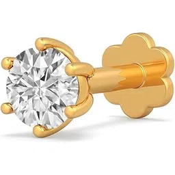 NOSEPIN HOUSE Natural Diamond Nosepin for Women 18K Yellow Gold IGI Certified Diamond 0.02Carats, Colour : FG, Clarity : VVS-picture-30