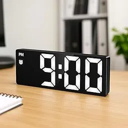 Nostrae by Ekhasa LED Digital Alarm Clock for Bedroom | Black Table Clock with Auto Dimming, USB Powered & Battery Backup | Digital Desk Clock with Time, Date & Temperature Display for Home, Office-image-27