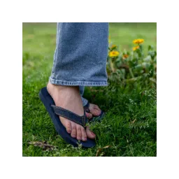 NoStrain Women Navy Blue Denim Arch Flipflops-picture-15
