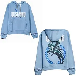 Unisex Gladius Hoodie | Sky Blue Cotton Fleece Sweatshirt with Pegasus Back Print & Arrow Front Design | Casual Streetwear Hoodie for Men & Women-image-24