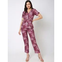 NOT SO PINK Printed Notched-Collar Shirt With Trousers Co-Ords-picture-29