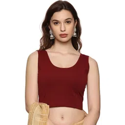 NOT YET by us Cotton Round Neck Saree Blouse-picture-16