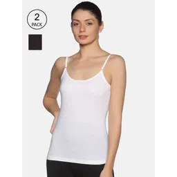 NOT YET by us Pack of 2 Women White Solid Cotton Camisoles-picture-33
