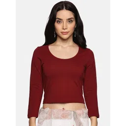 NOT YET by us Women Solid Non-Padded Saree Blouse-picture-10