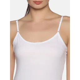 NOT YET by us Women White Solid Cotton Pack of 3 Adjustable Straps Camisoles image 2