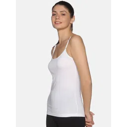 NOT YET by us Women White Solid Cotton Pack of 3 Adjustable Straps Camisoles image 3
