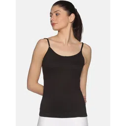 NOT YET by us Women's Pack Of 2 Black Solid Cotton Camisoles-picture-17