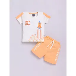 Nottie Planet Boys Printed Round Neck Pure Cotton T-Shirt With Shorts-picture-22