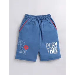 Nottie Planet Boys Typography Printed Mid Rise Pure Cotton Shorts-picture-15