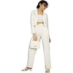 notty girl Western Classic Premium Co-ord Set for Women I 2 Piece I Blazer+Trouser I (Colour - Off White)-picture-14
