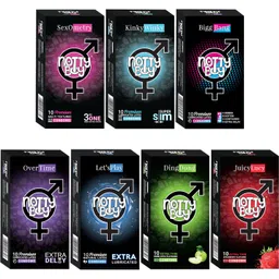 nottyboy Condom Men Family Pack - Delay, Thin, Ribbed, Dotted, Pleasure Fit, Extra Lubricated and Flavoured Condom-picture-11