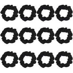 notwild Fancy Cotton Scrunchies Ponytail Holder Elastic Hair Bands 4 inch Multicolors Available (Scrunchies, 12 Count)-picture-33