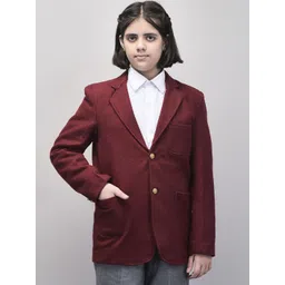 Noty Kids Notched Lapel Woollen School Winter Blazer-picture-55