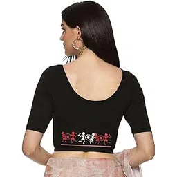 notyet by us NOTYET Women's Solid Stretchable Blouse with Stylish Back Print-picture-14