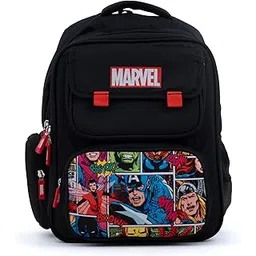 novex Cartoon Printed School Backpack for Girls & Boys Kids - 7 to 10 Years | 22L Lightweight Bag with 2 Compartments, 2 Front Pockets, Side Pocket & Bottle Holder | Adjustable Padded Straps image 1