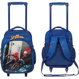 novex Marvel Spider-Man Kids Trolley Bag for Travel | Polyester Spinner School Carry-On/Backpack With 2 Wheels | Unique Bags for Boys, Easy-to-Carry | Blue - 16Inch & 18Inch-picture-18