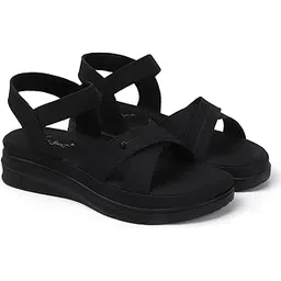 novi saint Women Buckle Sandals with Super Soft Insole | Lightweight Platform Wedge Heel Cushioned Sole | Latest Stylish Trendy Slip-On for Girls-picture-11