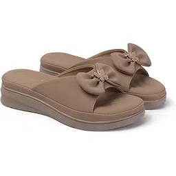 novi saint Women’s Wedge Heel Slip-On Sandals with Bow Knot Design | Comfortable Platform Heel Slippers with Soft Cushioned Footbed | Lightweight Non-Slip Fashion Footwear for Daily, Casual, Party & Office Use-picture-15