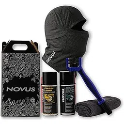 Novus Weekend Rider Combo | Motorbike Chain Maintenance Kit |Motorbike Chain Lube 150ML, Chain Clean 150ML, Chain Cleaning Brush, 350gsm Microfibre Cloth, 2 AirMesh Balaclavas. | Free Handy Toolkit-picture-23