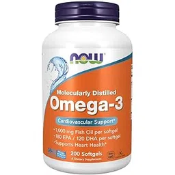 NOW Foods Omega-3 Fish Oil, Molecularly Distilled 200 Softgels-picture-22