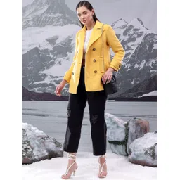 NOWI Solid Cotton Double Breasted Coat-picture-29