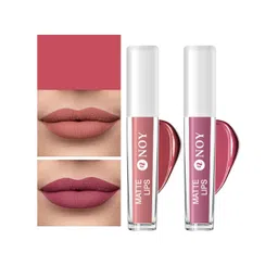 NOY Matte Lips Set Of 2 Lightweight Liquid Lipstick - 4ml Each - Nude-Nude Pink-picture-25