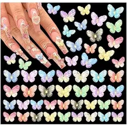 NPAH Butterfly Nailart Charms Colorful 3D Butterfies for Nails Cute Butterfly NailArt Charms Mixed Size Bow for Manicure DIY Nail Decoration Craft Embellishment (30PC 3D Bow Set)-picture-15