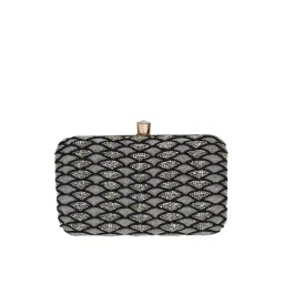 NR by Nidhi Rathi Black Fabric Minaudiere Clutch-picture-40