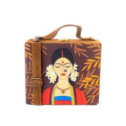 NR by Nidhi Rathi Brown Fabric Clutch-picture-27