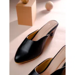 NR By Nidhi Rathi Leather Block Mules-picture-10