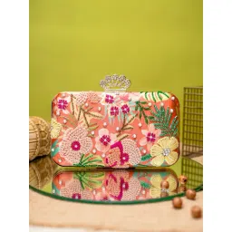 NR by Nidhi Rathi Multicolor Fabric Embellished Clutch-picture-25