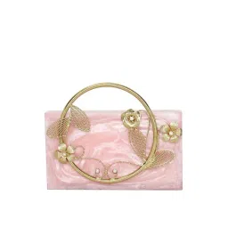 NR by Nidhi Rathi Pink Textured Clutch image 1