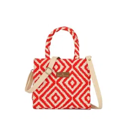 NR by Nidhi Rathi Red Textured Medium Handbag-image-35