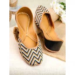 NR By Nidhi Rathi Striped Square Toe Ethnic Mojaris-picture-40