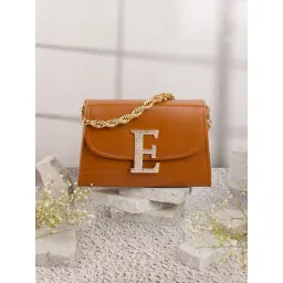 NR by Nidhi Rathi Tan Leather Embellished Clutch-picture-34