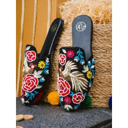 NR by Nidhi Rathi Women's Black Mule Shoes-picture-48