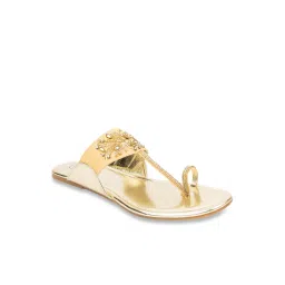 NR by Nidhi Rathi Women's Gold Toe Ring Sandals image 3