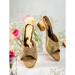 NR by Nidhi Rathi Women's Golden Casual Sandals-picture-12