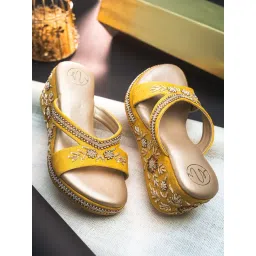 NR by Nidhi Rathi Women's Mustard Casual Wedges-picture-40