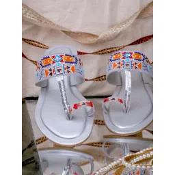NR by Nidhi Rathi Women's Silver Toe Ring Sandals-picture-33