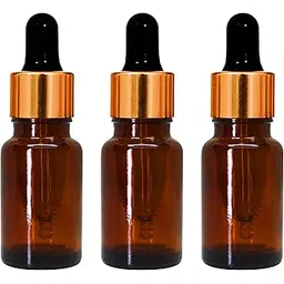 nsb herbals 10 ML Amber Round Empty Glass Bottle + Glass Dropper + Gold Ring + Silcon Black Teat, Refillable, Leak Proof For Essential Oils, DIY Perfumes (Pack of 3)-picture-32